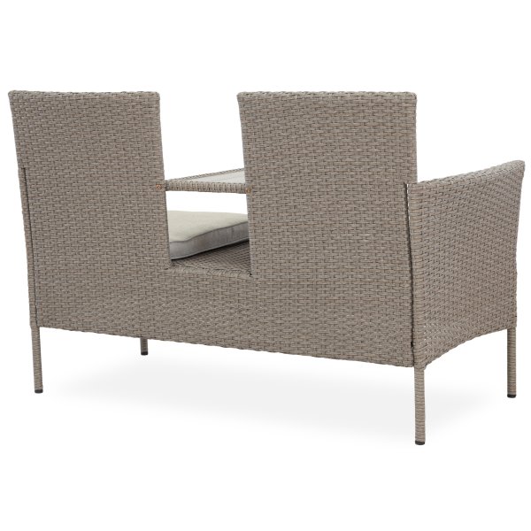 Utesoffa / Duosoffa i beige rotting Utesoffa / Duosoffa i beige rotting