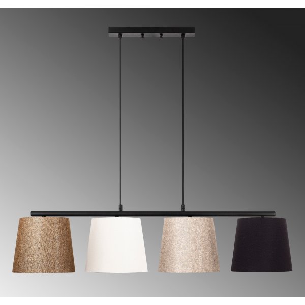 Plafonnier Valle 10815 - Noir/or/blanc/beige