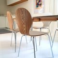 Kundbild Fusion stol stapelbar - Vit HPL-laminat ek/krom
