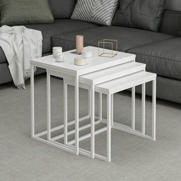Table Evia 45/50/55 x 36/38/40 cm - Blanc Table Evia 45/50/55 x 36/38/40 cm - Blanc