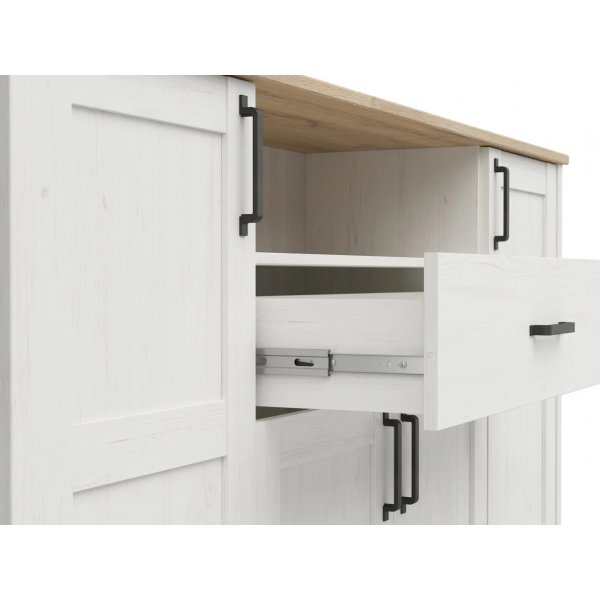 Buffet Loksa 194 cm - Pin blanc/chêne Buffet Loksa 194 cm - Pin blanc/chêne