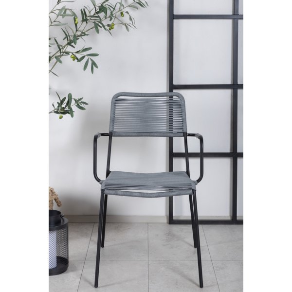 Lindos karmstol - Gr/Svart