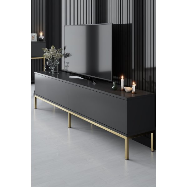 Meuble TV Lord - Anthracite/or Meuble TV Lord - Anthracite/or