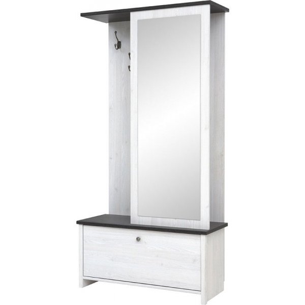 Salvador klädhängare med skoskåp - Svart/vit Salvador klädhängare med skoskåp - Svart/vit