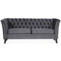 Chesterfield Liverpool 2-sits soffa - Mrkgr sammet + Textilskydd fr mbler
