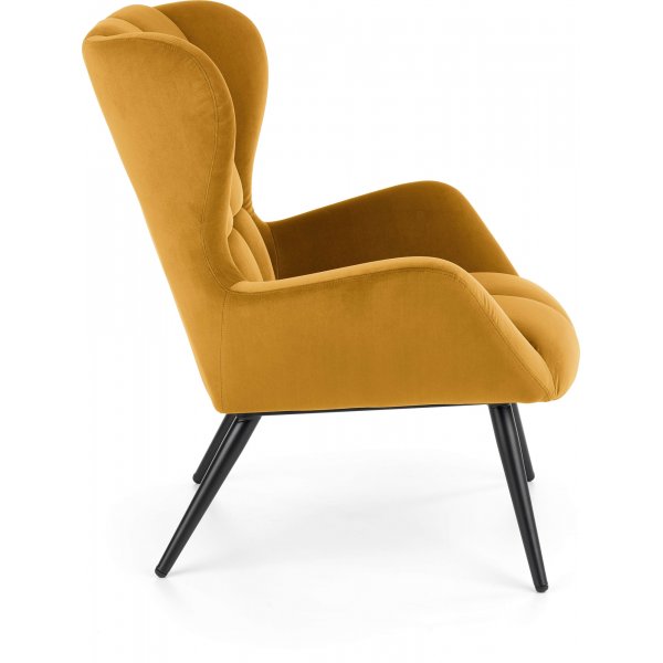 Fauteuil Halfman en velours jaune Fauteuil Halfman en velours jaune