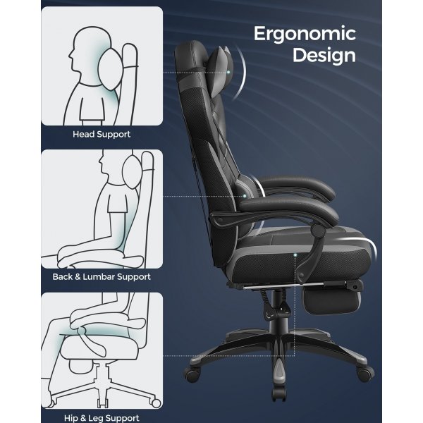 Chaise de bureau Waldemar - Noir/gris