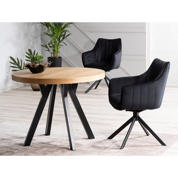 Table  manger Domingo 100-250 cm - Chne/noir