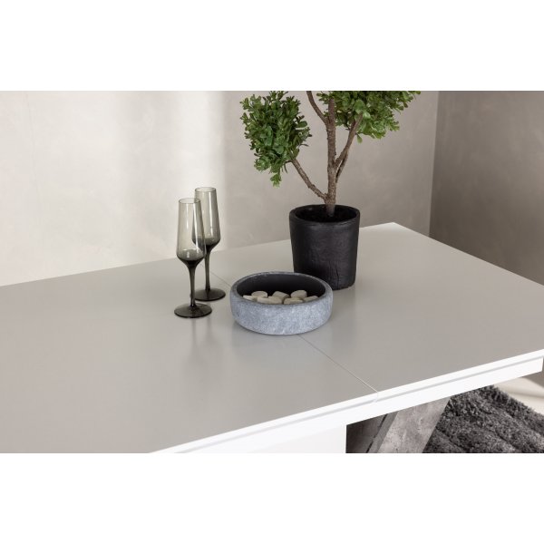Table à manger Disa 120-160 x 80 cm - Gris/blanc Table à manger Disa 120-160 x 80 cm - Gris/blanc