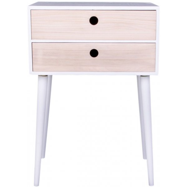 Rimini sngbord - Vit/natur