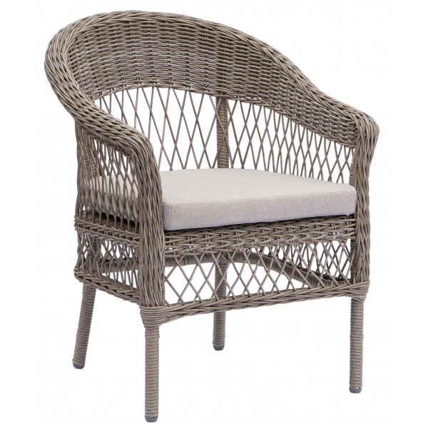 Utegrupp i konstrotting; 2 stolar med sidobord Utegrupp i konstrotting; 2 stolar med sidobord