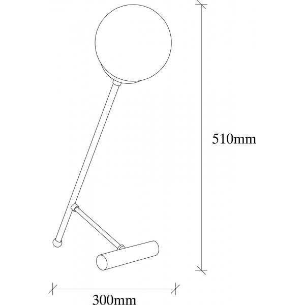 Lampe de table Golf opale - Noir