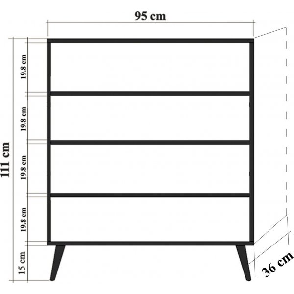 Armoire Multilux - Chêne Sonoma/noir Armoire Multilux - Chêne Sonoma/noir