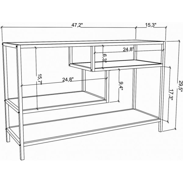 Banc média Robbins - Chêne/noir Banc média Robbins - Chêne/noir