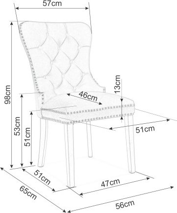 August matstol - Blå sammet August matstol - Blå sammet