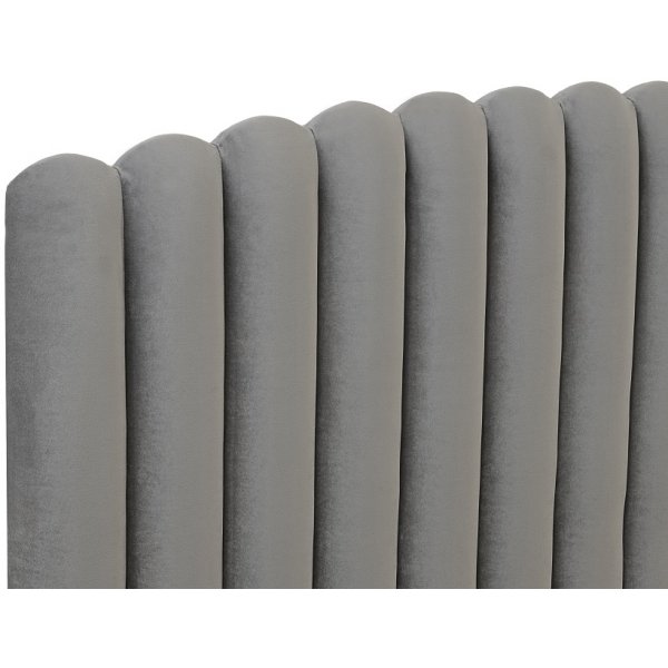 Tte de lit Bornholm (Velours gris) - Toutes largeurs