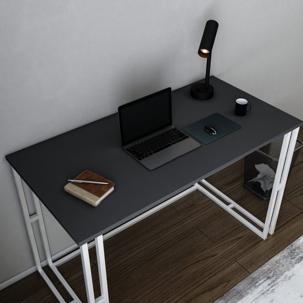 Bureau Kane 120 x 60 cm - Blanc/anthracite Bureau Kane 120 x 60 cm - Blanc/anthracite