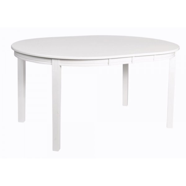 Wittskr ovalt matbord 150-200 cm frlngningsbart - Vit