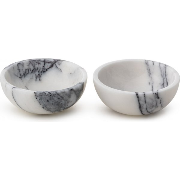 Skålar i vit marmor från Sicilien - 2 delar Skålar i vit marmor från Sicilien - 2 delar