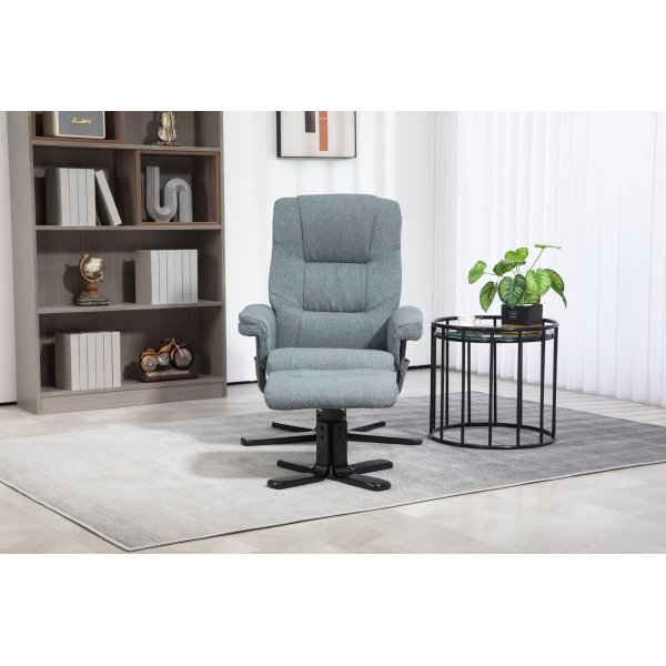 Relaxfauteuil met voetenbank grijs - Oslo Relaxfauteuil met voetenbank grijs - Oslo