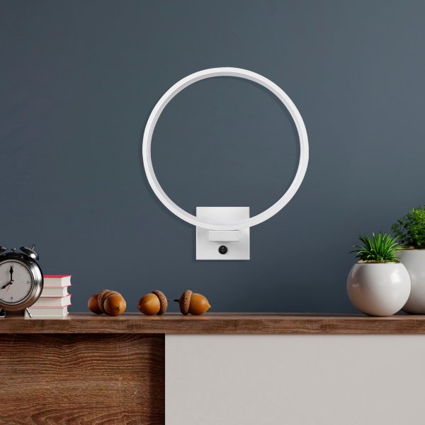 Haldur wandlamp ring - Wit