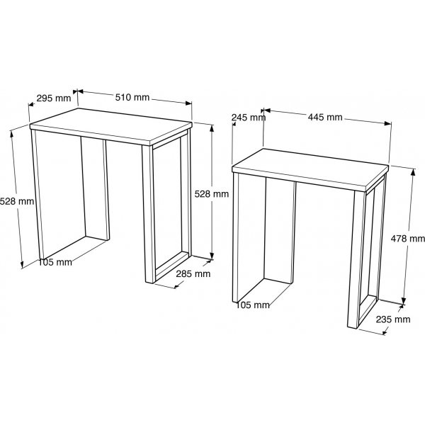 Table Océan 47,8/52,8 x 24,5/29,5 cm - Noyer Table Océan 47,8/52,8 x 24,5/29,5 cm - Noyer