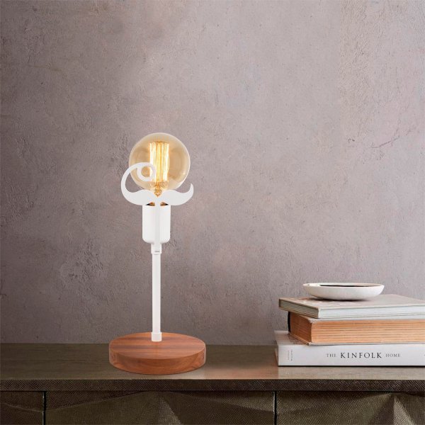 Beami bordslampa - Valnt/vit