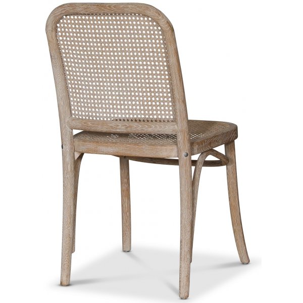 Chaise Indiana en bois courbé avec assise en rotin - Whitewash + Pieds de meubles Chaise Indiana en bois courbé avec assise en rotin - Whitewash + Pieds de meubles