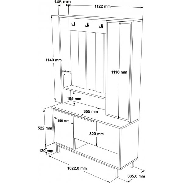 Meuble hall Océan - Blanc Meuble hall Océan - Blanc