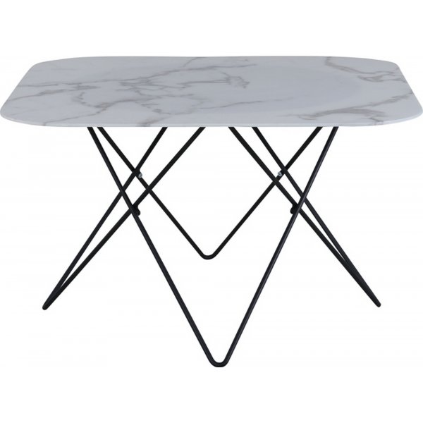 Michel soffbord 80 x 80 cm - Vit marmor
