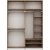 Armoire Elina 185 x 52 x 253 cm - Blanc/marron