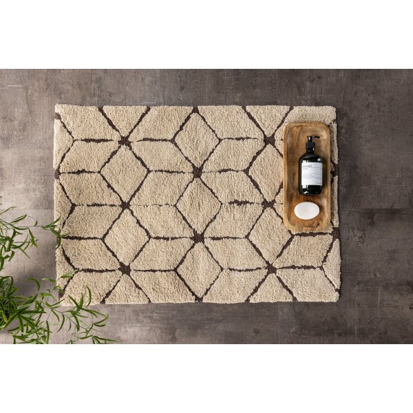 Petrus badrumsmatta 60x90 cm - Beige/mrkbrun