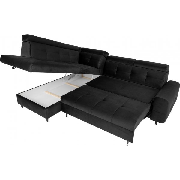 Matras hoekslaapbank met open eind links - Zwart Matras hoekslaapbank met open eind links - Zwart