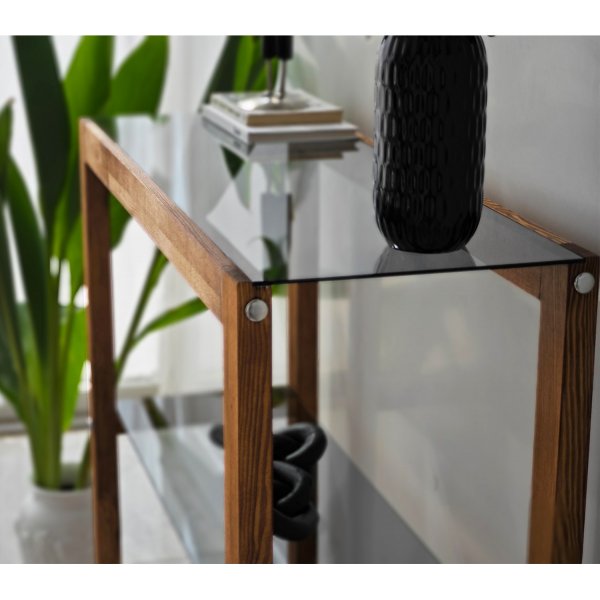 Table en relief Via 85 x 31 cm - Noyer Table en relief Via 85 x 31 cm - Noyer