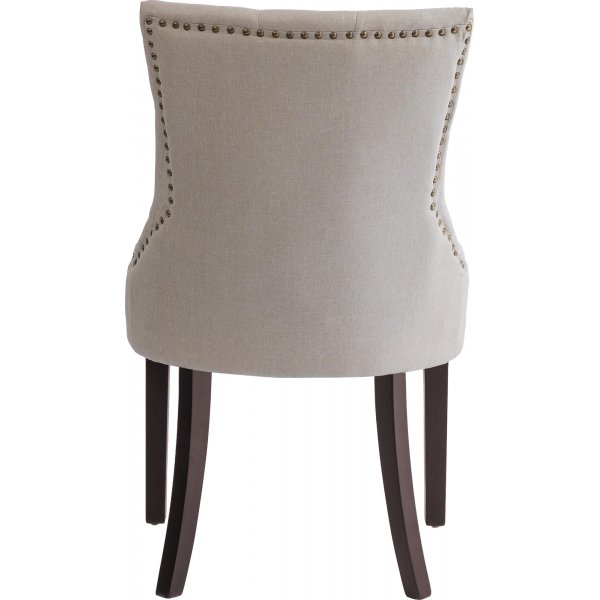 Matstol beige med bruna ben - Tuva + Möbeltassar Matstol beige med bruna ben - Tuva + Möbeltassar