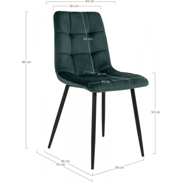 Chaise de salle  manger Middelfart - Vert fonc/noir
