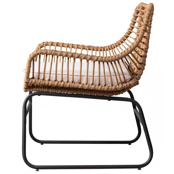 Utematstol Sommar i konstrotting Beige / Svart - 2 st