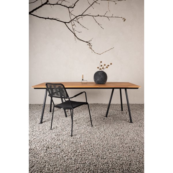 Chan matbord 200 x 100 cm - Svart/Natur Chan matbord 200 x 100 cm - Svart/Natur