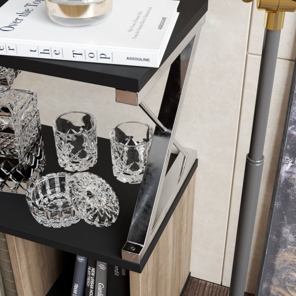 Termas TV-b�nk - Svart/krom