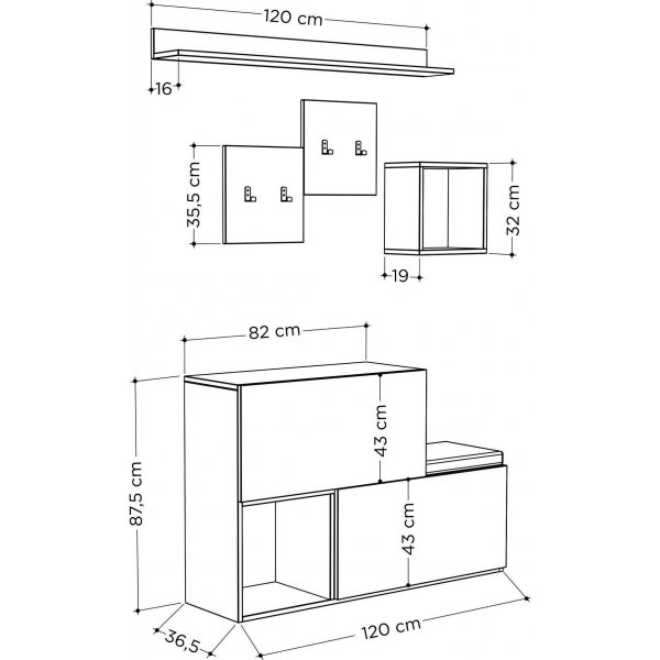 Meuble d\\\'entrée Holdo - Blanc Meuble d\\\'entrée Holdo - Blanc