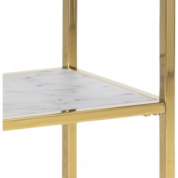 Alisma consoletafel 79,5 cm - Wit marmer/goud