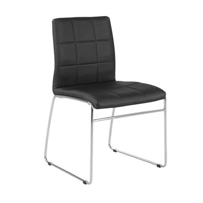 Cube stol - svart PU/ krom