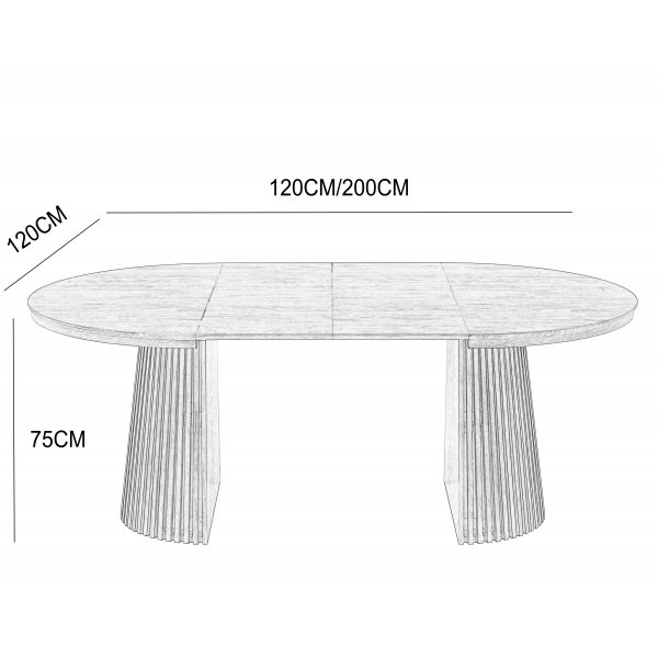 Crossby runt matbord förlängningsbart Ø120-200 cm - Svartbetsad ek Crossby runt matbord förlängningsbart Ø120-200 cm - Svartbetsad ek