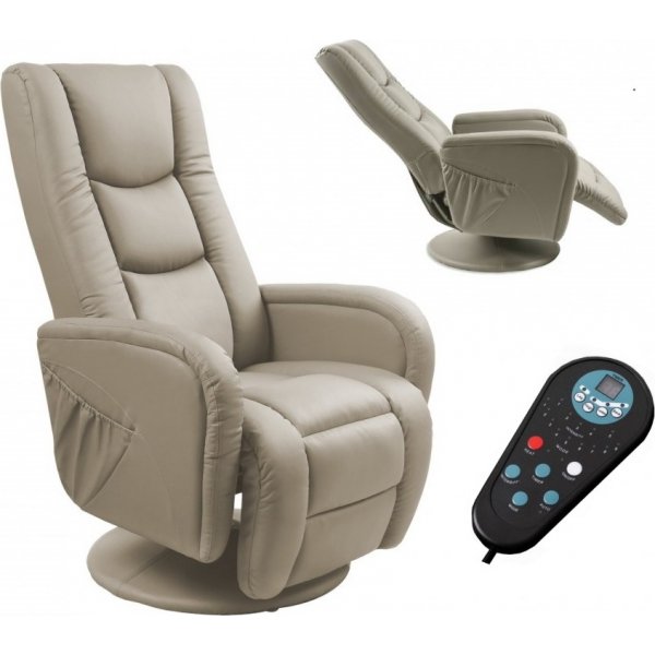 Bibi reclinerfåtölj med massage - beige PVC Bibi reclinerfåtölj med massage - beige PVC