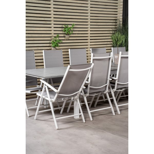 Levels utematgrupp med 10 st Break stolar - Gr/Vit