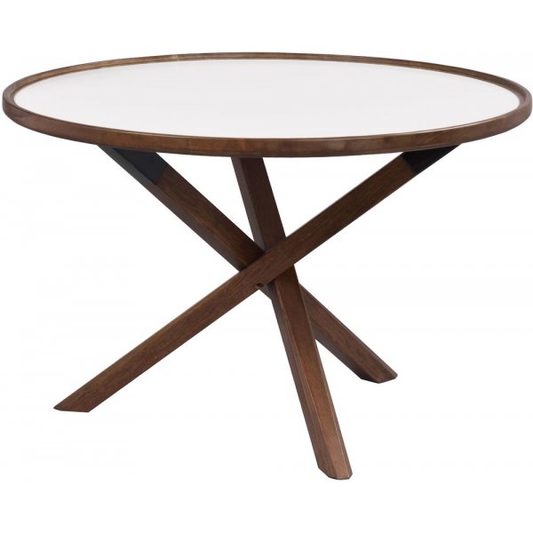 Morris soffbord 80 cm - Vit/valnt