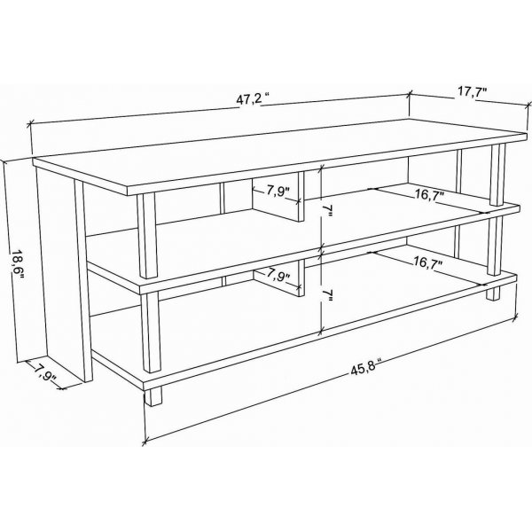 Pueblo TV-bnk - Guld/vit