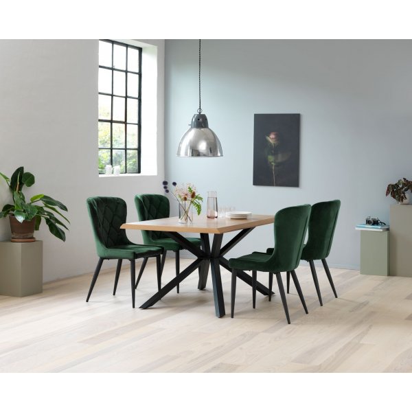 Table à manger Sky en chêne avec pieds croisés - 160x90 cm Table à manger Sky en chêne avec pieds croisés - 160x90 cm