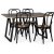 Groupe de salle  manger Edge 3.0 140x90 cm avec 4 chaises en bois courb noir Samset - Gris Stratifi haute pression (HPL)