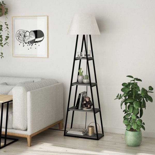Pal golvlampa - Antracit/linne